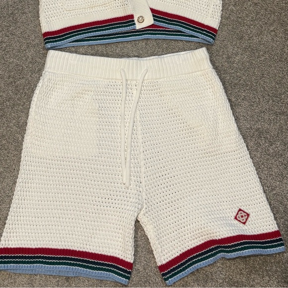 Stylish White Knit Men Shorts